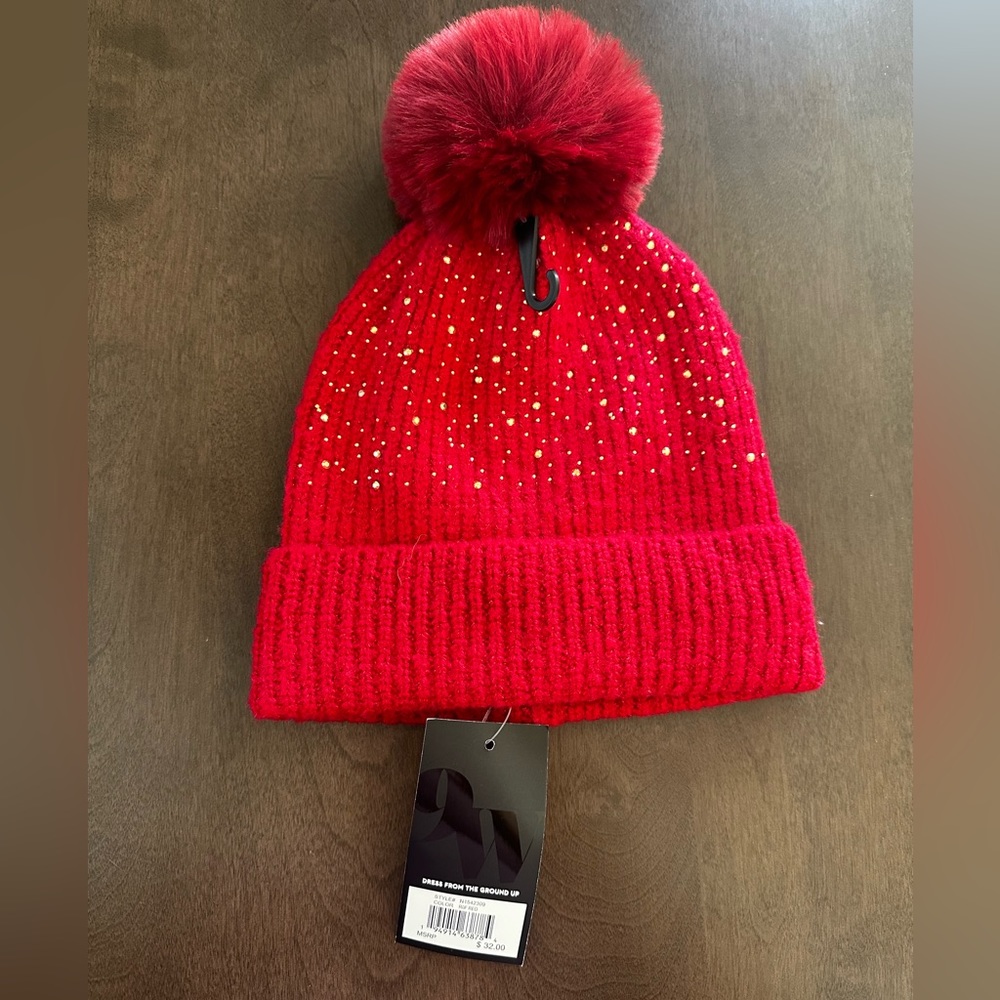Red and Gold Nine West Beanie